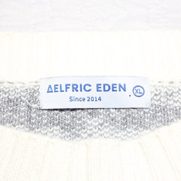 Aelfric Eden Womens Sweater Gray White Oversized Soft Crewneck Size XL - Picture 5 of 8